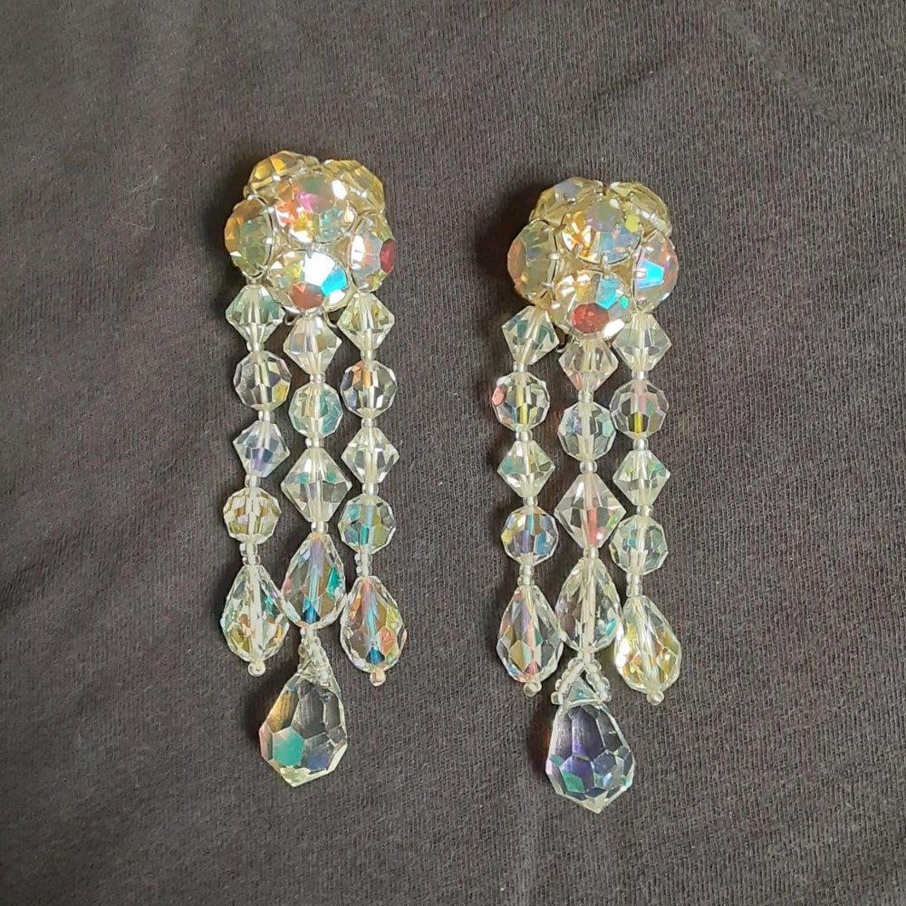 Crystal-Rhinestone Vintage Earrings
